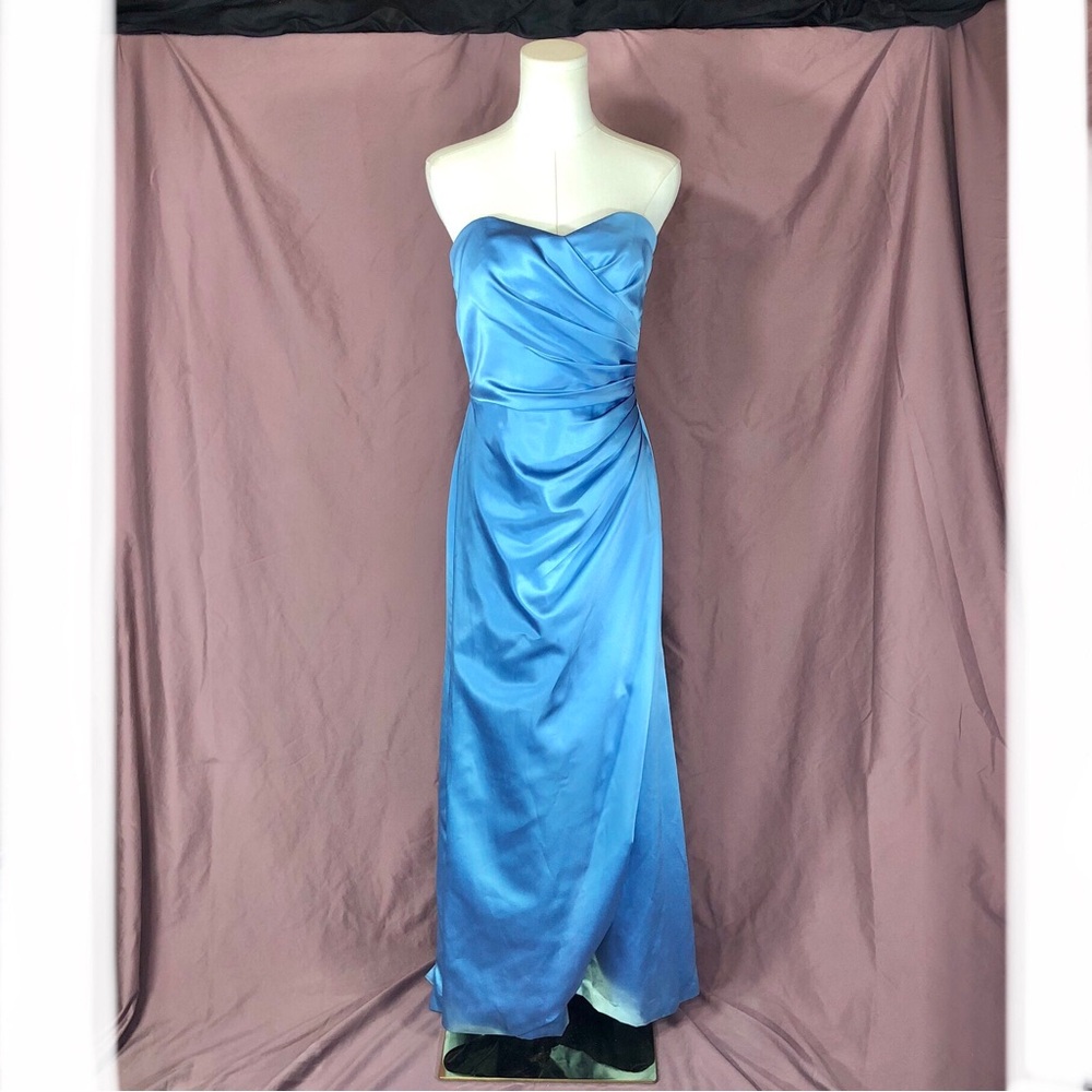 Strapless Bust Enhancing Pleats Tulip Skirt Prom Formal Size 8 Medium
